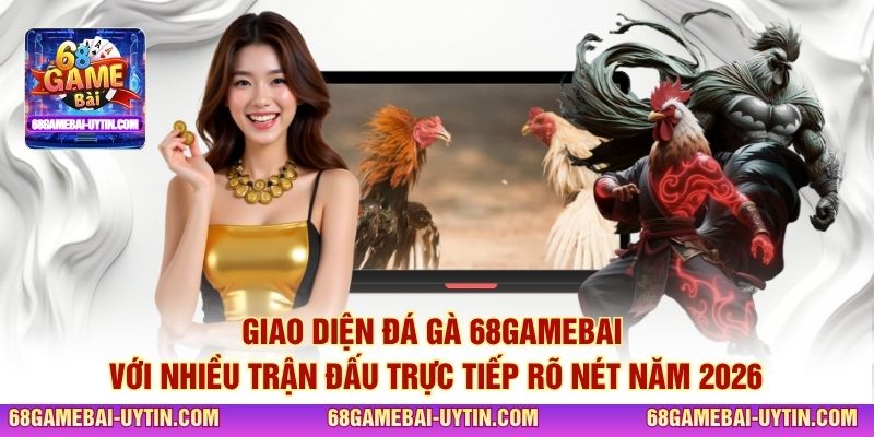 Giao diện đá gà 68GAMEBAI với nhiều trận đấu trực tiếp rõ nét năm 2026