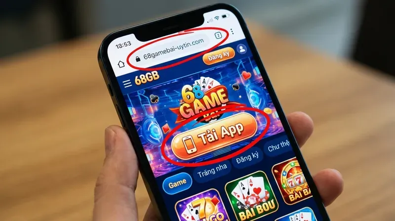 Bước 1: Truy cập link 68gb chính thức và tải app 68gb