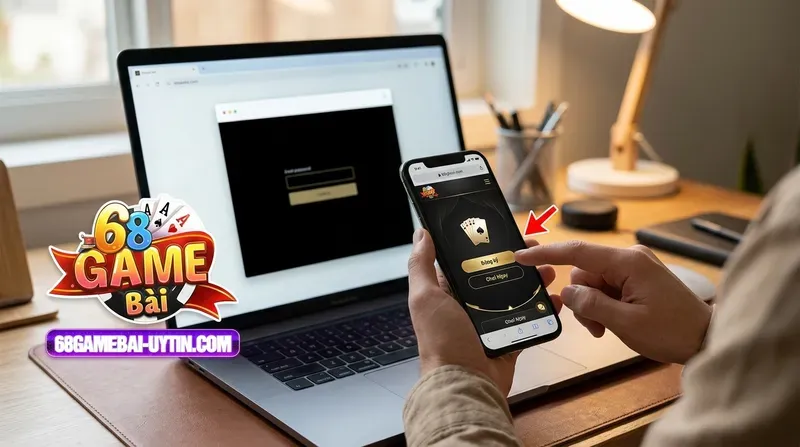 Cách vào link 68gb và tạo tài khoản chơi Tiến lên miền Nam 68GB
