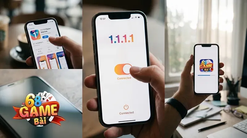 Cách tải 68 game bài khi bị chặn bằng phần mềm VPN 1.1.1.1